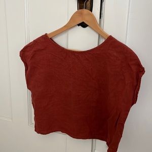Rust Linen Top Handmade